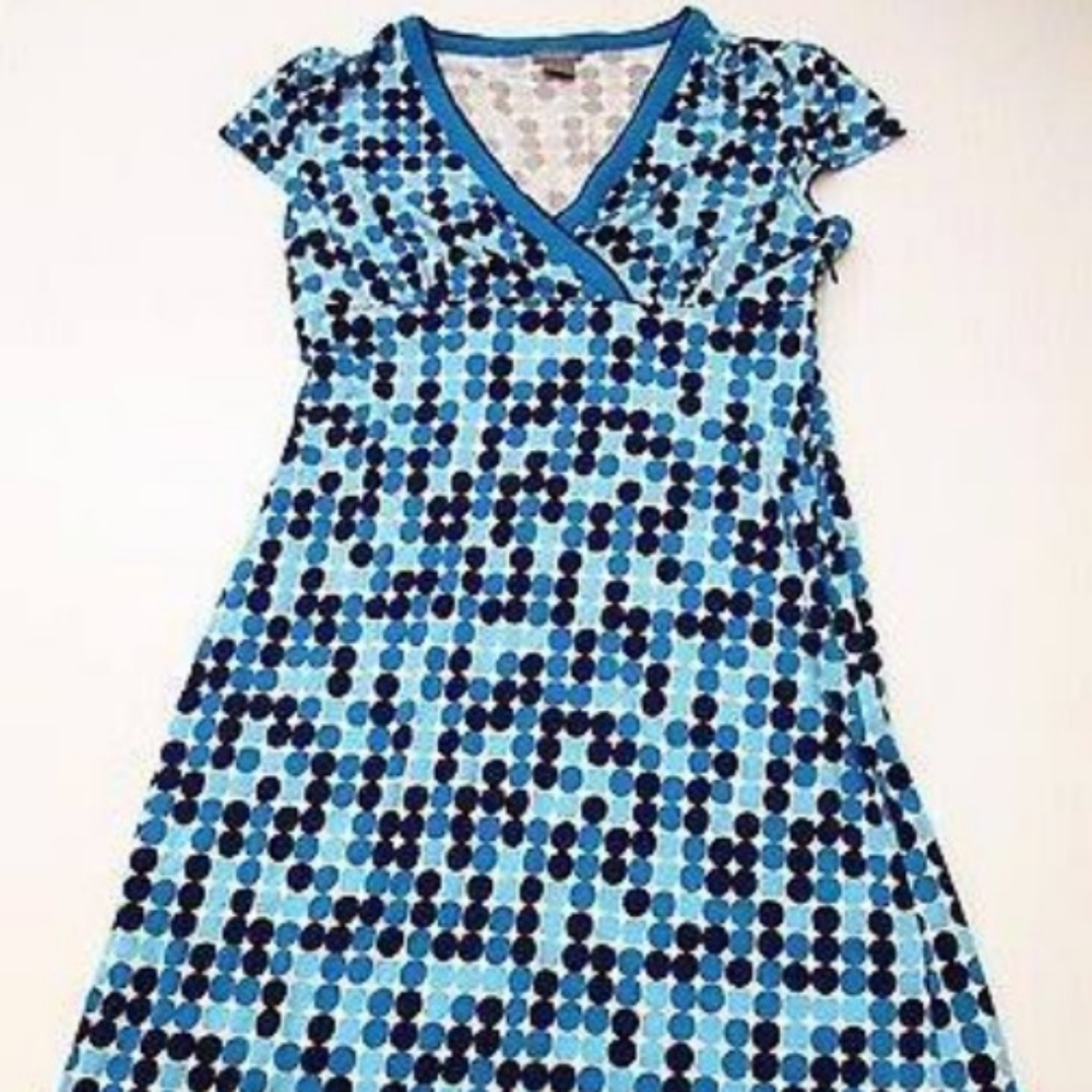 Ann Taylor Polka Dot V-Neck Dress
